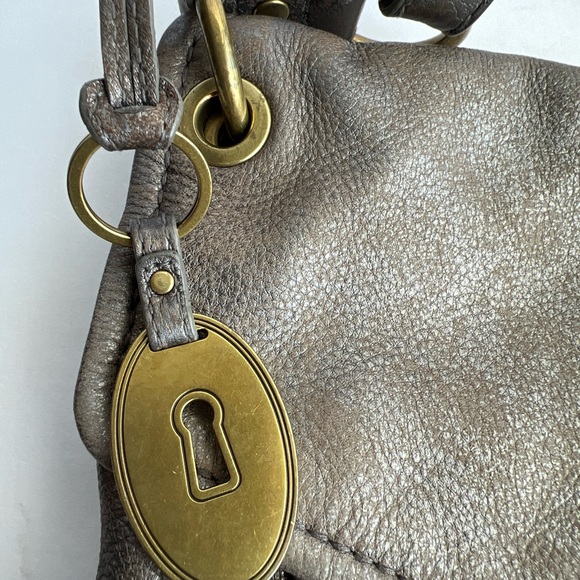 Fossil Long Live Vintage 1954 Leather Shoulder Bag, Distressed Silver - Picture 4 of 14